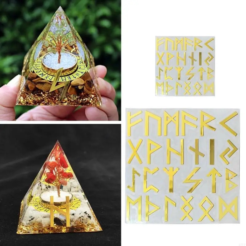 ملصقات R7UF Gold Luen Letter ذاتية اللصق من الصفائح المعدنية الذهبية ملصقات زخرفية لغطاء التخرج لتزيين الحرف اليدوية لأداة فنية