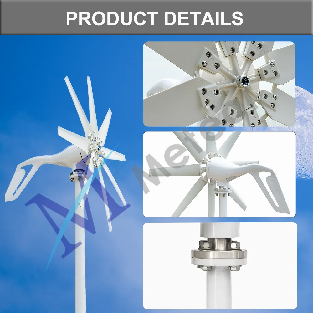 Imagem -02 - Gerador de Turbina Eólica com Controlador Mppt Sistema Off Grid Moinho de Energia Livre Uso Doméstico 1000w 12v 24v 48v Alta Eficiência