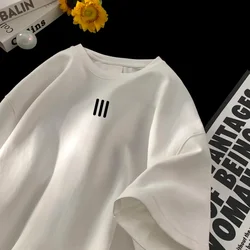 New Men's Oversized T-shirts Mens Womens Pure Cotton White T Shirt Casual Summer Korean Fashion Short Sleeve Male Clothing