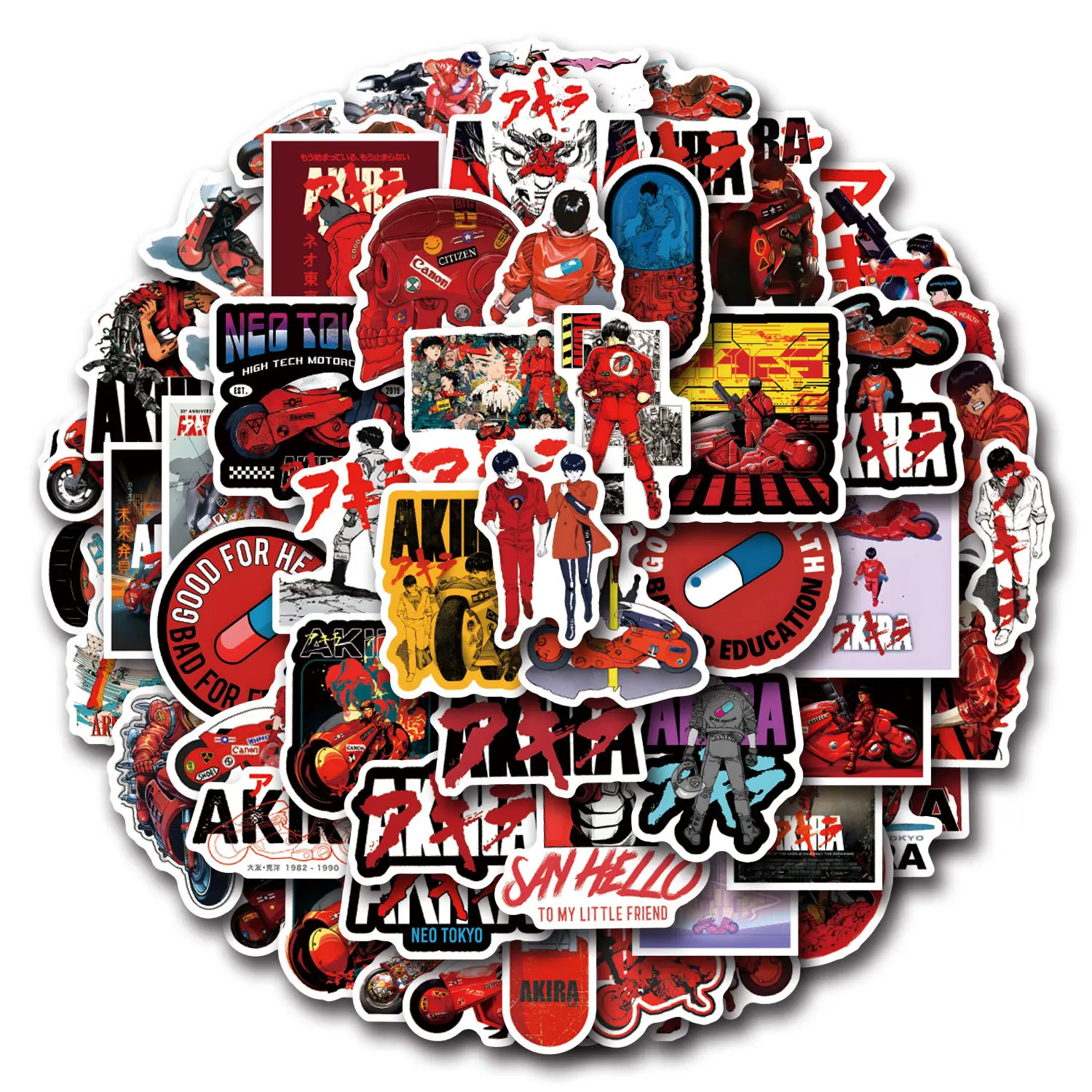 

55Pcs Akira Stickers Vinyl Waterproof for Laptop Phone Case Notebook Water Bottle DIY Stickers