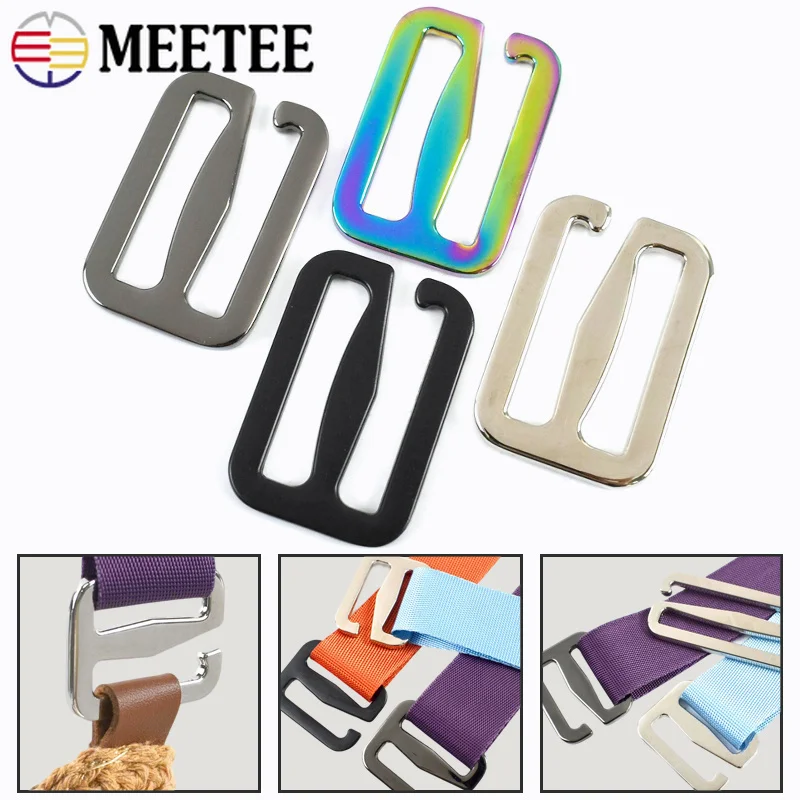 

10Pcs 20-50mm Metal Adjustable Slider Buckle for Handbag Strap Hook Leather Clasp Bag Webbing Connector DIY Handmade Accessories