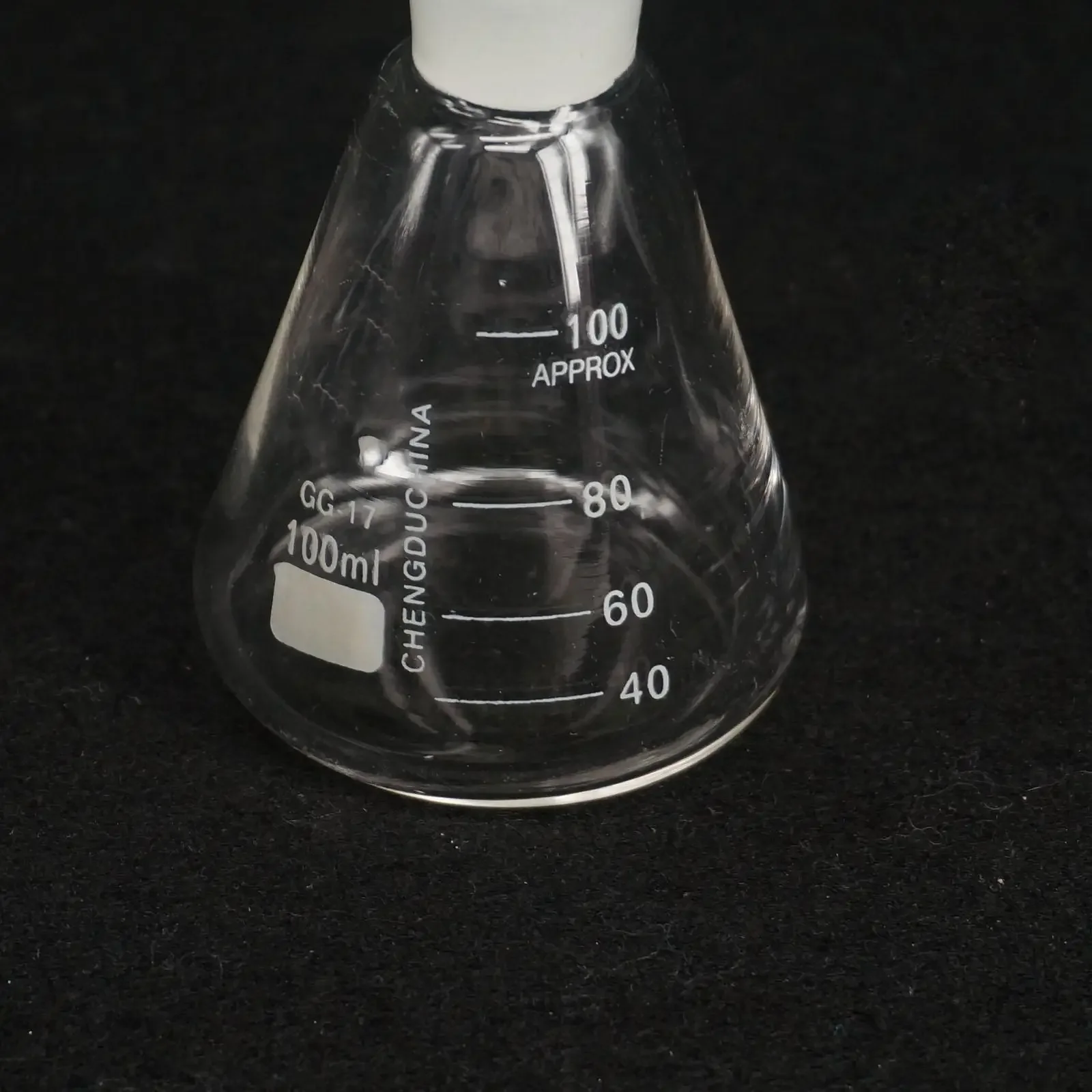 100ml Lab Borosilicate Glass Erlenmeyer Conical Flask with Ground-in Stopper