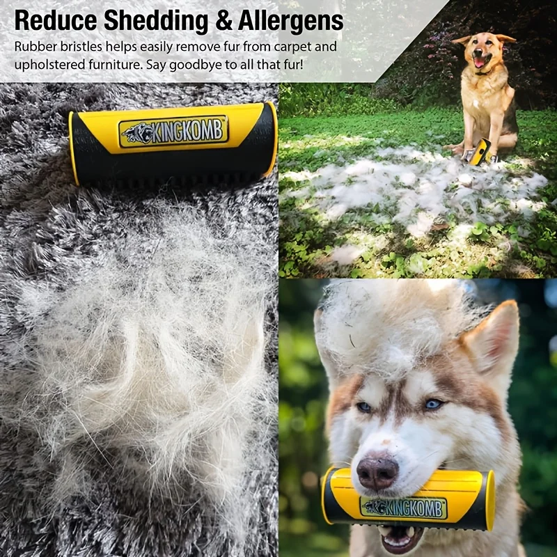 فرشاة إزالة شعر الحيوانات الأليفة من الفولاذ المقاوم للصدأ ABS، أداة تهذيب مزدوجة الجوانب لملحقات تساقط الكلاب والقطط والأريكة