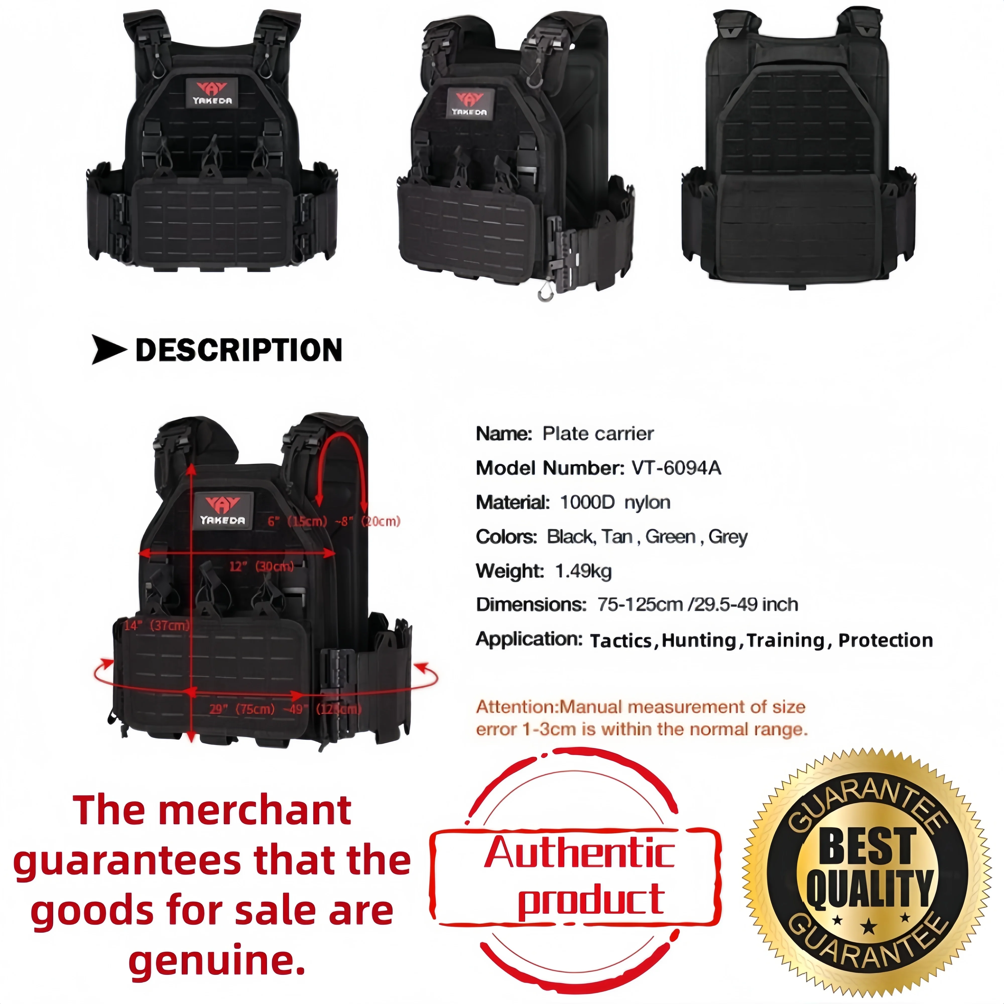 سترة تكتيكية YAKEDA 6094 قابلة - مراجعة Outdoor Hunting Vest وسعره