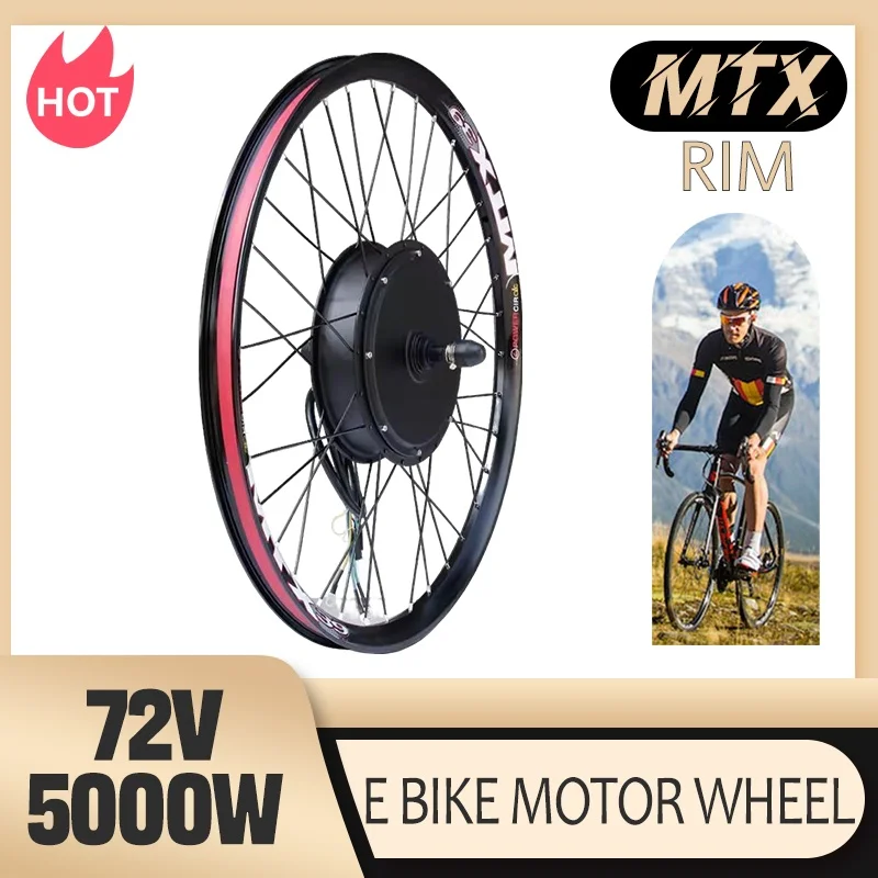 

New MTX39 Rim 72V 5000W Ebike Motor Wheel Ebike Brushless Gearless Rear Rotate 150MM Hub Motor Wheel For Mountain Bike