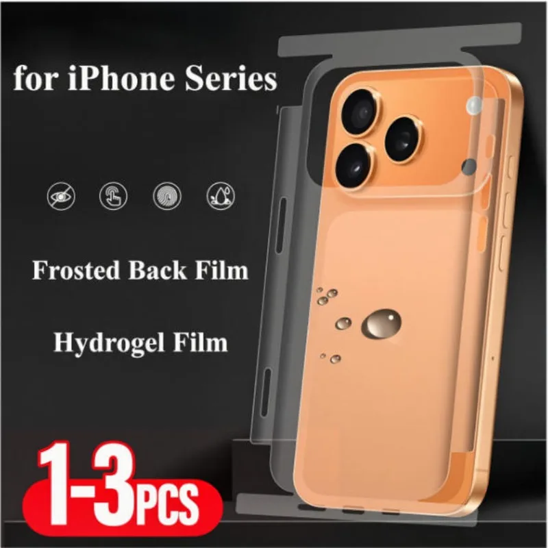 1-3PCS Full Coverage Back Hydrogel Film For iPhone 17 ProMax 16 15 14 13 12 11 Pro Scratch-Resistant Back Cover Protective Film
