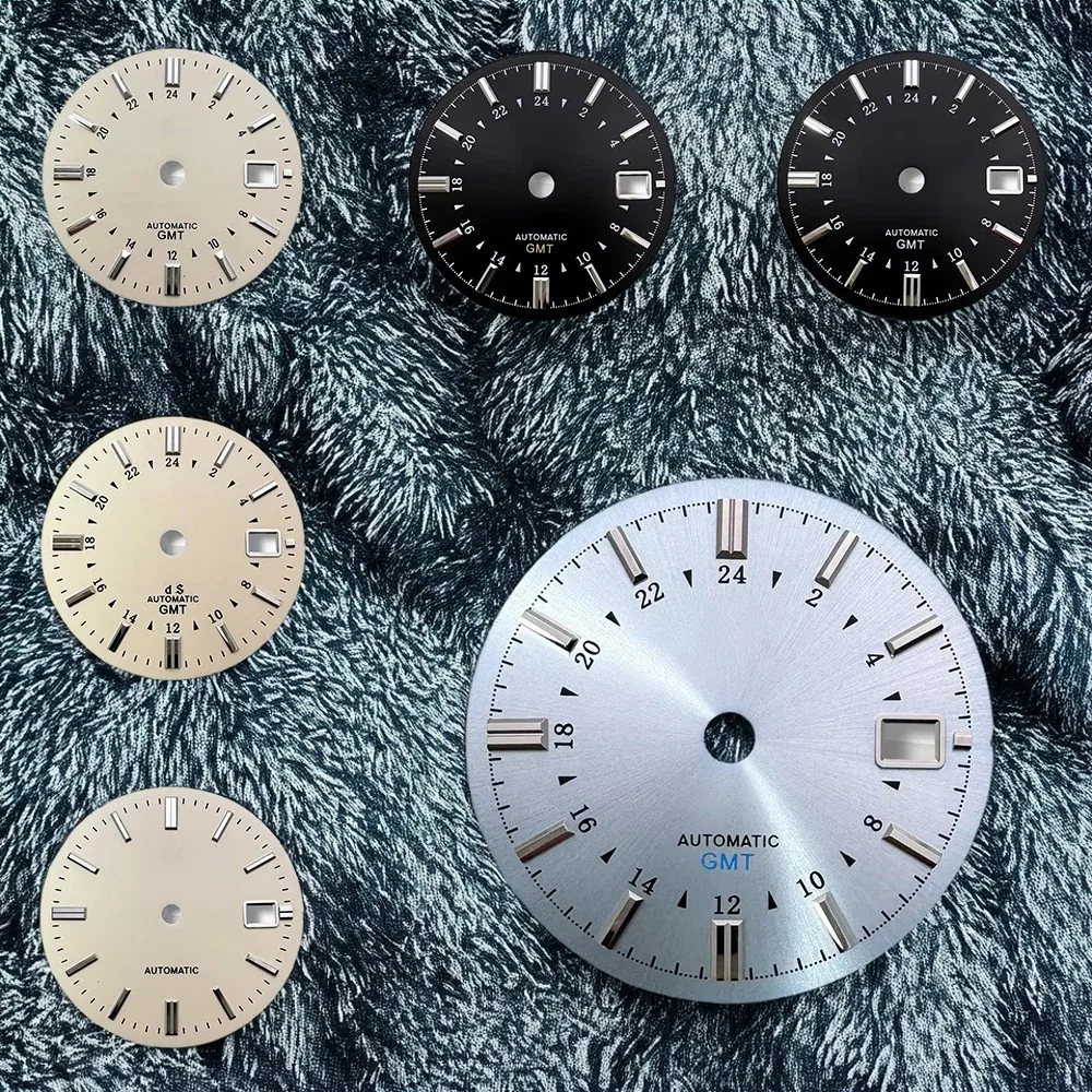 

Latest styles 31mm S/G S Logo Dial GMT Dial Fit NH35/NH36/4R/7S Movement Applied Index Riveted Watch Modification Accessories