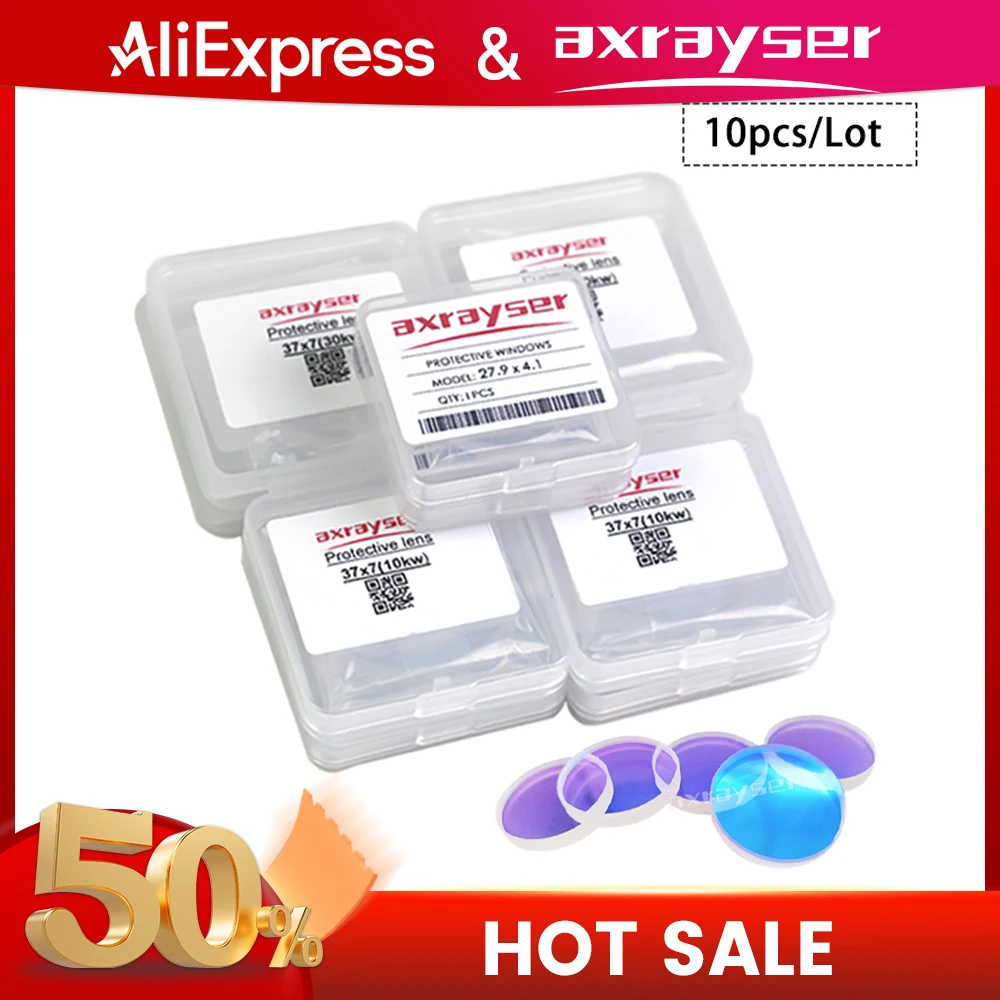 

10 шт. защитные окна для лазерных линз 37x7 27,9x4,1 для Raytools Precitec WSX, мощный инструмент для резки волокна, 1064 нм