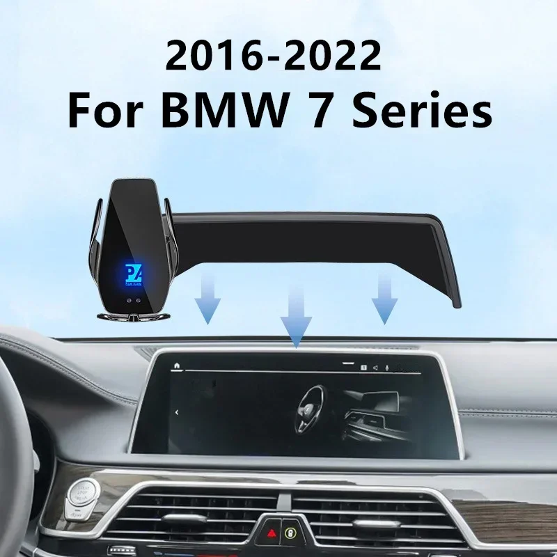 2016 2022 For BMW 7 Series G11 Car Screen Phone Holder Wireless Charger Navigation Interior 10.25/10.3 Inch Size