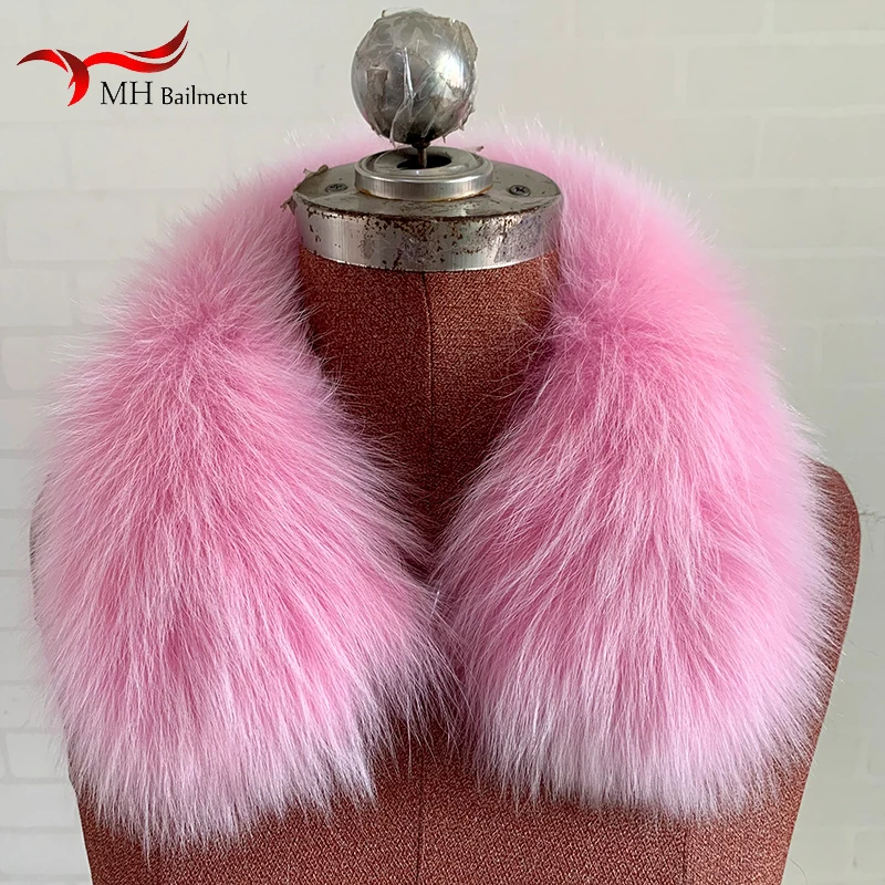 Hot Fashion Winter 100% Real Fox Fur Collar For Women Warm Natural Fur Scarf Men Black Hoods For Coat Jacket Neck 50cm 60cm