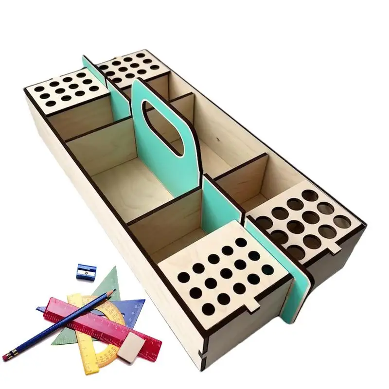 

Art Storage Organizer Large Capacity Art Storage Containers Wooden Tool Box Art Supplies Storage Organizer Paint Storage