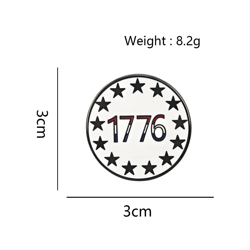 USA 1776 Emaille-Pins 4. Juli Patriotische Broschen Betsy Ross 13 Sterne Metall-Abzeichen Kleidung Rucksack Anstecknadel Schmuck Geschenk – Detail 2