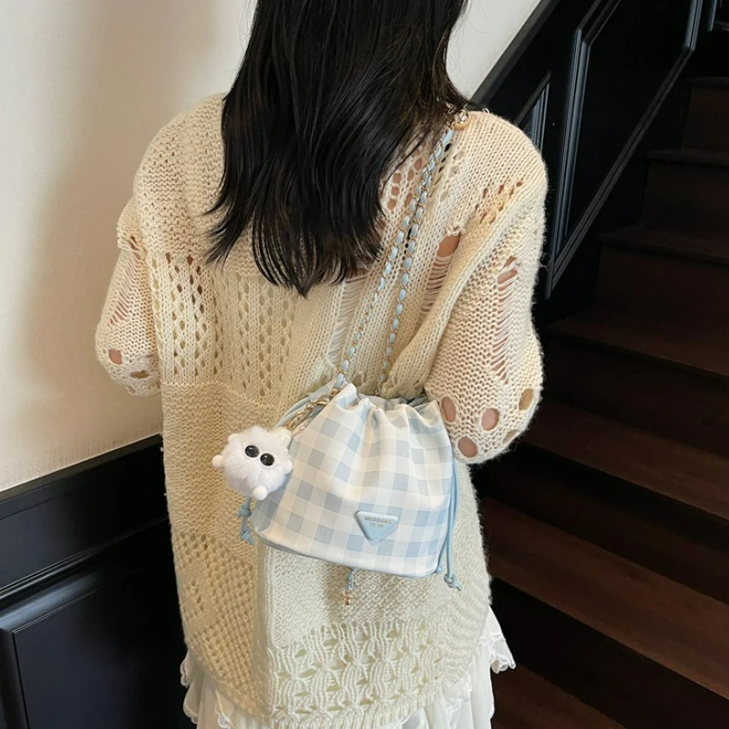 

Summer new pattern crossbody bag versatile and simple single shoulder bag fashionable and trendy bucket bag
