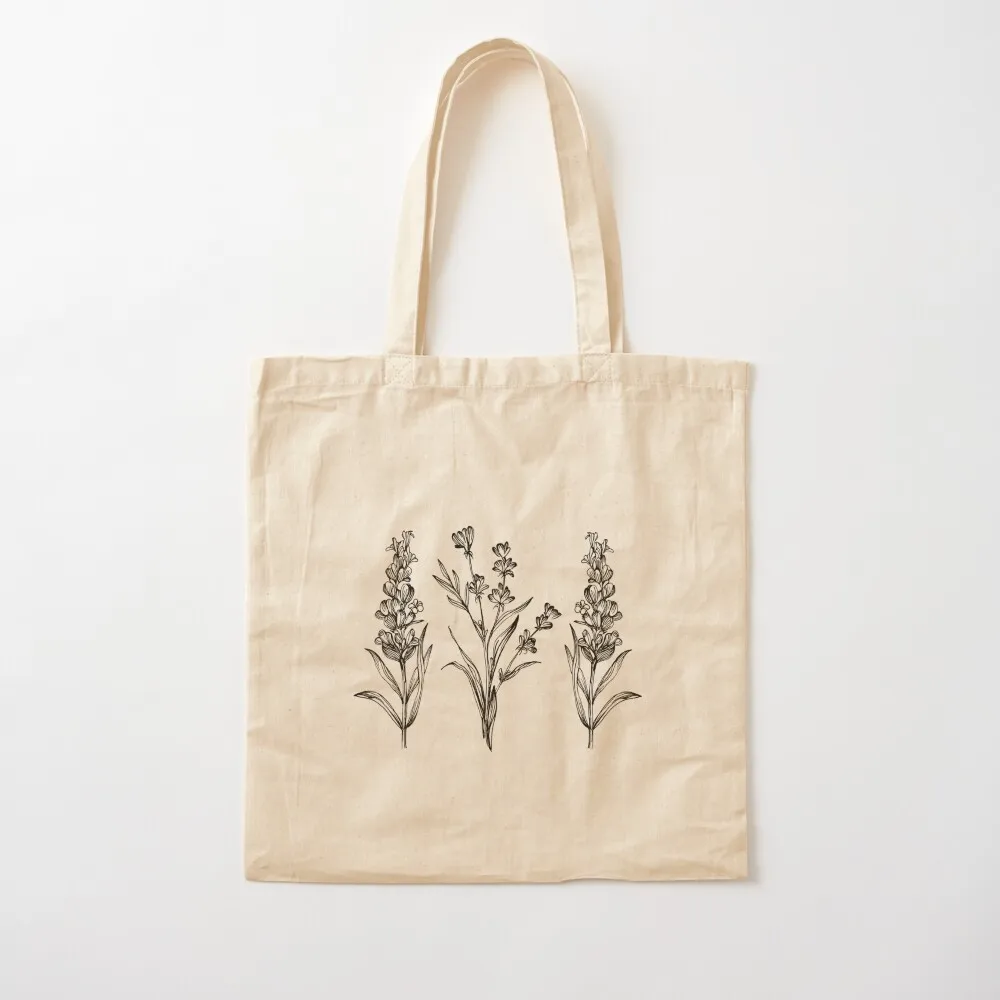 Dark Academia Wildflowers, Light Academia Vintage Flower Illustration, Cottagecore Flowers Tote Bag