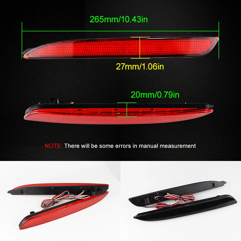 1 Pair For Mazda3 Mazda 3 2010 2011 2012 2013 Red/Black Smoked Lens LED Bumper Reflector Tail Brake Light For MAZDASPEED3