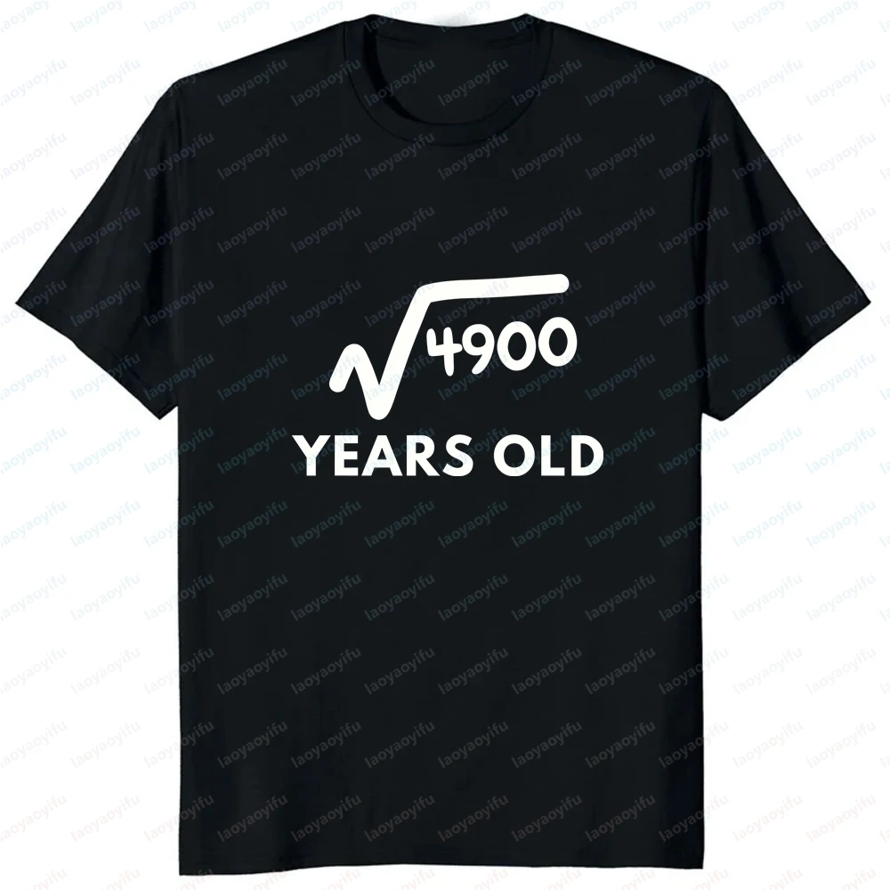 70th Birthday Square Root of 70 Years Old Men's T-shirts and Tank Tops - Comfortable Summer T-shirts for Men Aged 70 and Above