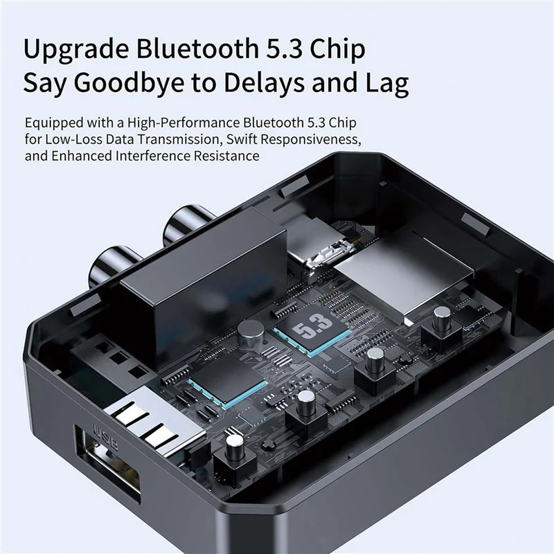 AS95-2X NFC مستقبل بلوتوث، محول بلوتوث 5.3 AUX للسيارة، جهاز استقبال الصوت اللاسلكي للمنزل ستيريو/مكبر الصوت/الموسيقى