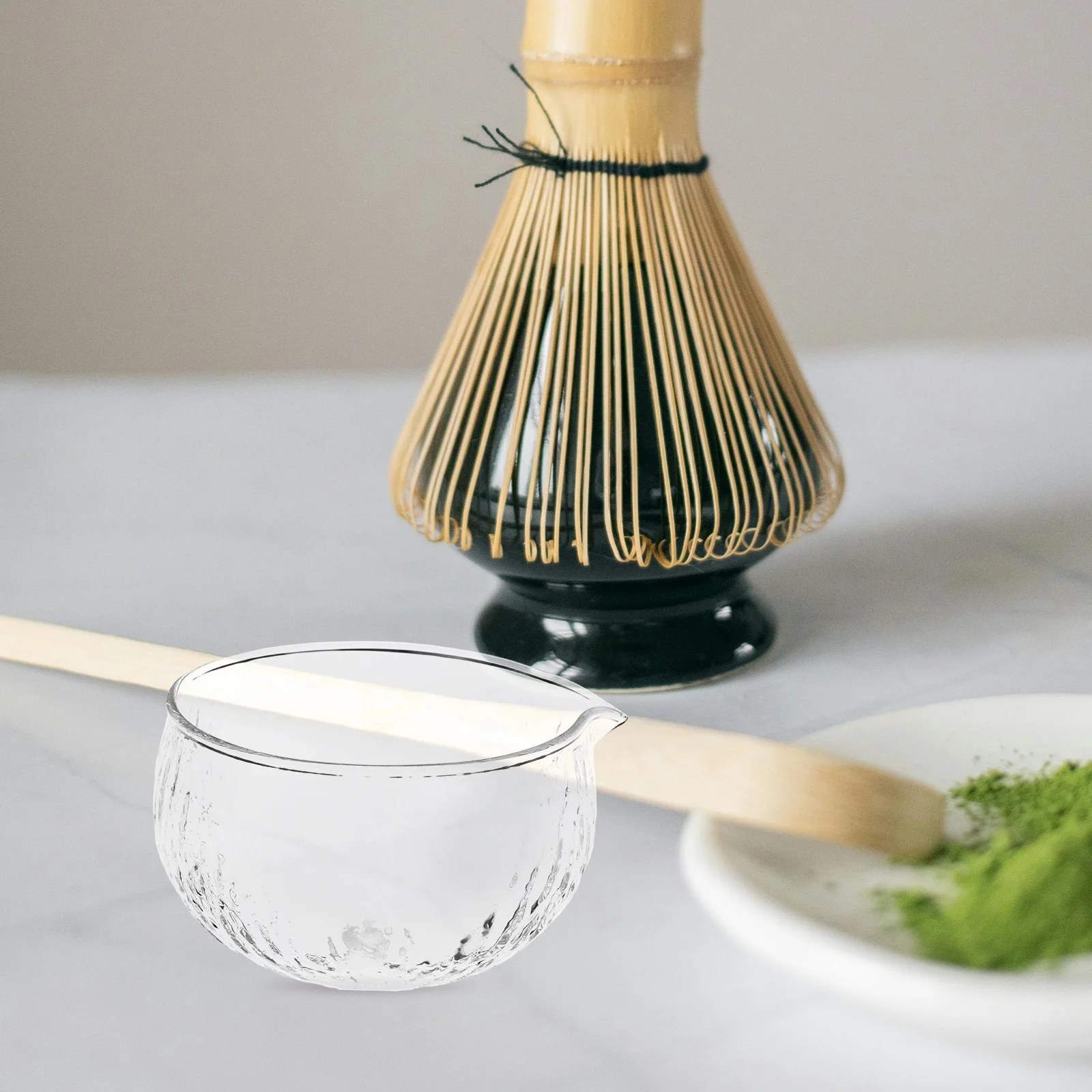 

Reusable Matcha Bowl Cup Japanese Tea Glass Replacement Ceremony with Spout Clear Fair