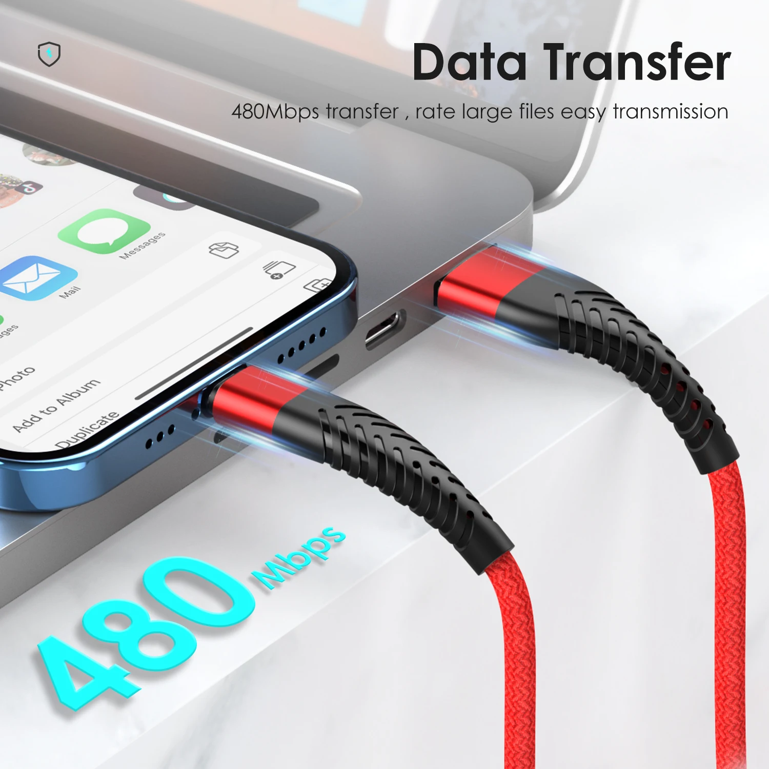 3A USB Cable For iPhone 14 13 12 11 Pro Max X XR SE 6s 7 8 Plus 1m 2m 3m Lead Mobile Phone Fast Charging Cord Data Charger Wire