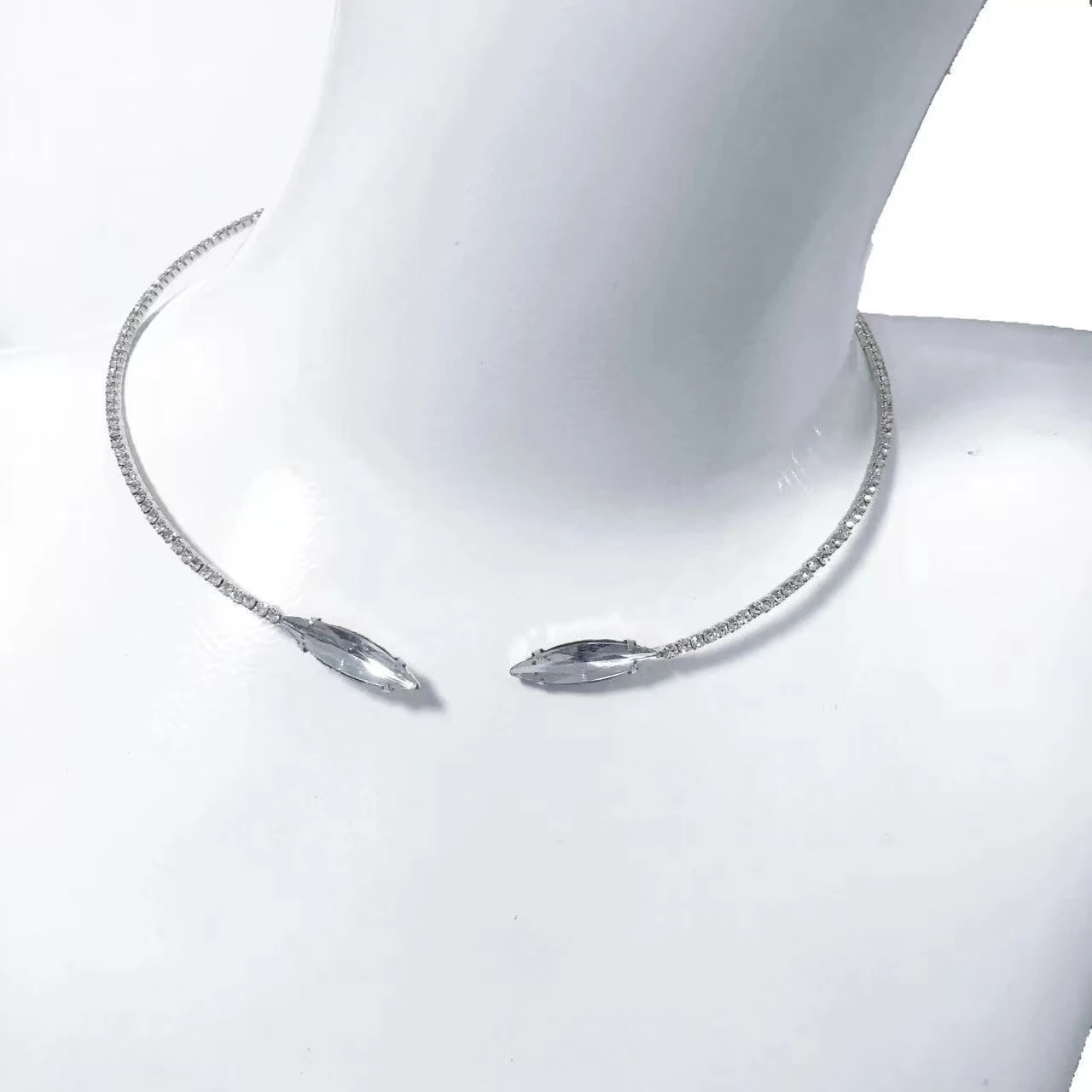 Hot selling fashion personality full diamond rhinestone crystal chain niche temperament accessories and accessories