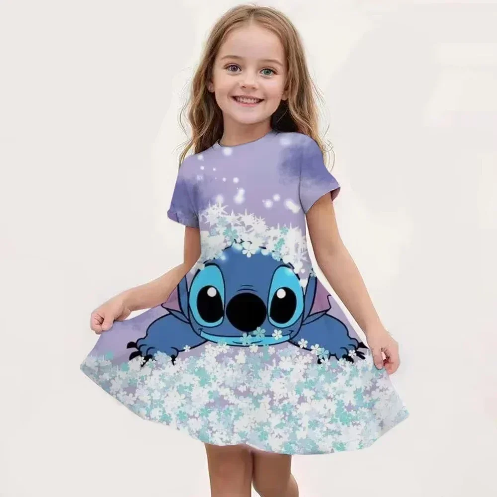 

Платье с короткими рукавами для девочек 2025 года, милая юбка с 3D принтом, летняя новая одежда, оригинальная брендовая одежда, платье для девочек, ночная рубашка