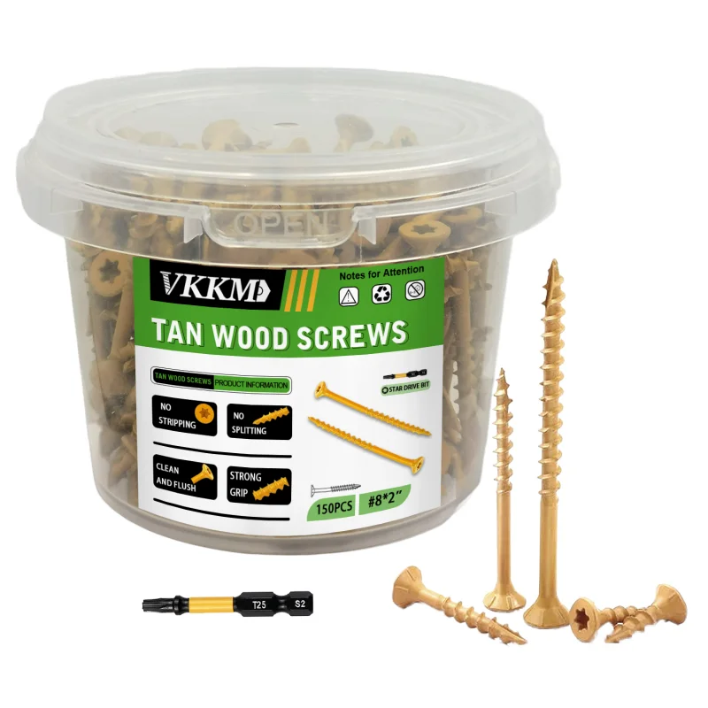 

VKKM 150/200Pcs Plum Blossom Countersunk Self-tapping Wooden Screw Wood Structure Connection