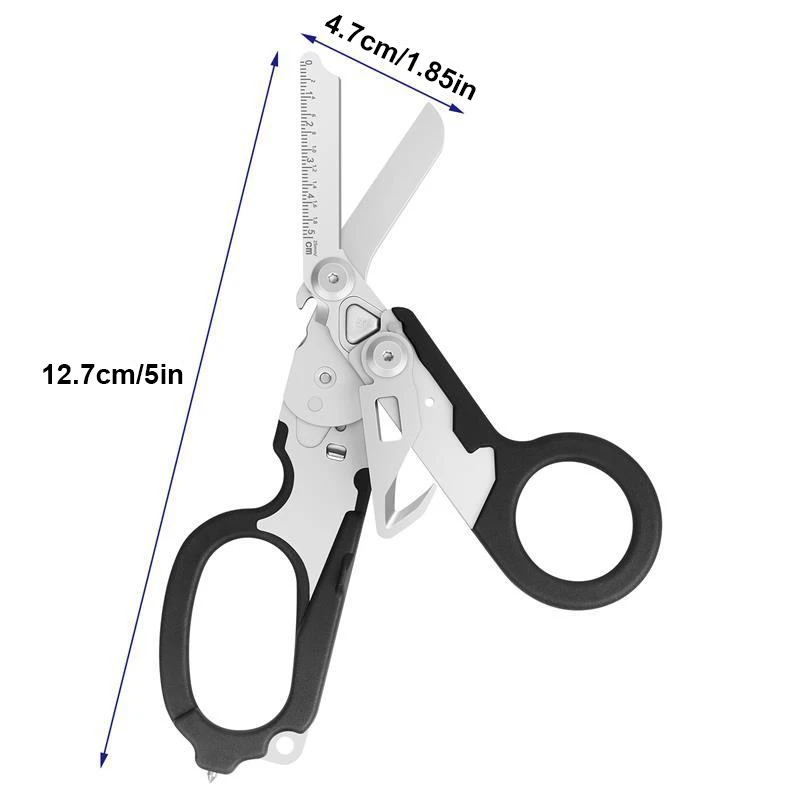 Raptor Emergency Response Shears Multifunctional Outdoor Tools with Glass Breaker Strap Cutter Folding Pliers Safety Hammer