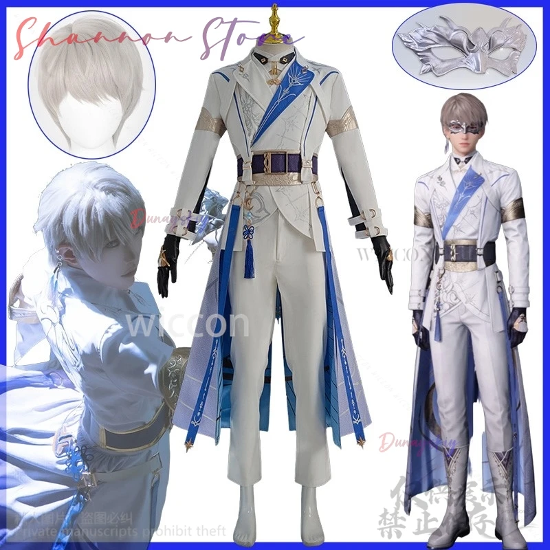 

Xavier Anime Game Love And Deepspace Cosplay Lightseeker Costume Uniform Coat Wig Mask Prop Earring Set For Halloween Customized