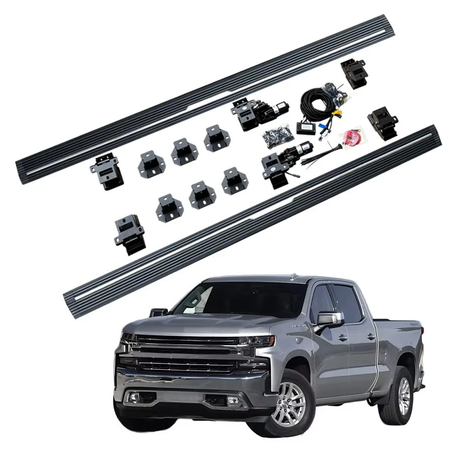 Upgrades Anti-Pinch Automatic Electric Power Side Step Running Board for Silverado Crew Cab 2019-2025