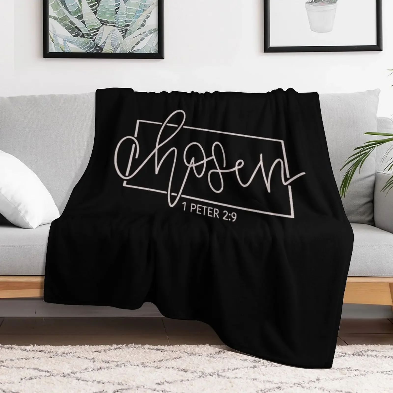 Chosen 1 Peter 2:9 Throw Blanket Shaggy Furry Soft Blanket for Bedroom Living Room