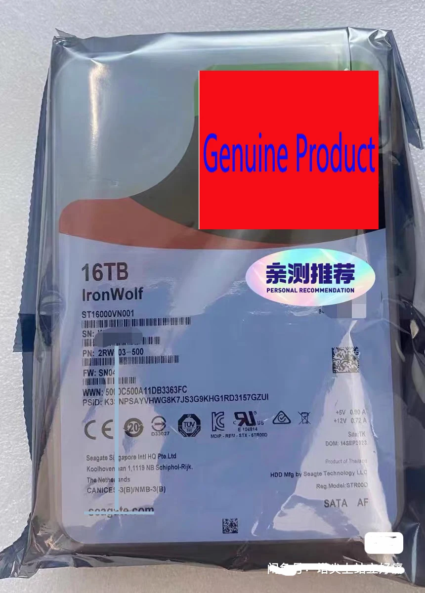 

NEW IronWolf 16TB NAS Hard Drive 3.5 SATA ST16000VN001 Internal HDD