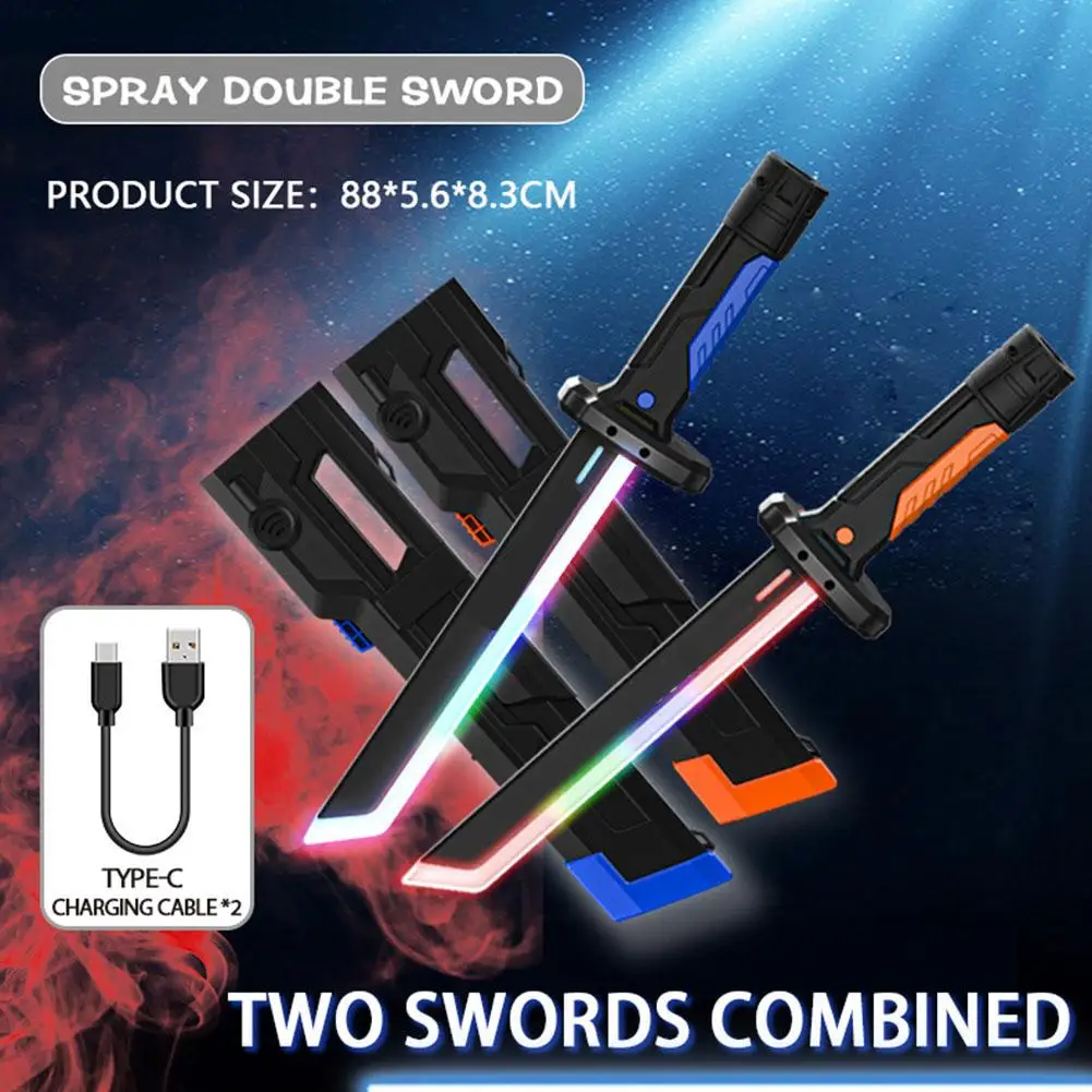 

Laser sword Children Luminous toy with Smoke Multi-Color Light sound effects Fighting Blade Toy for Boys Gift Novelty Toy