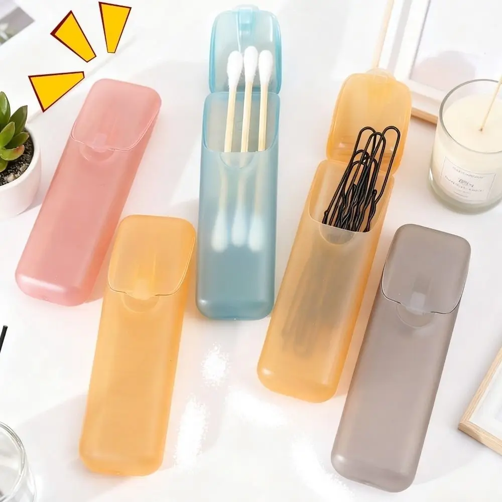 Multifunctional Portable Toothpick Box Transparent Classification Cotton Swab Container Small Parts Organizer Household