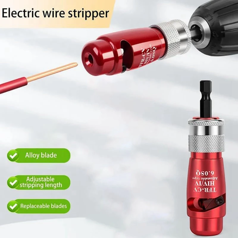 Outil de dénudage et de torsion de fil, dénudeur de fil électrique comme montré, torsion d'écrou de fil portable