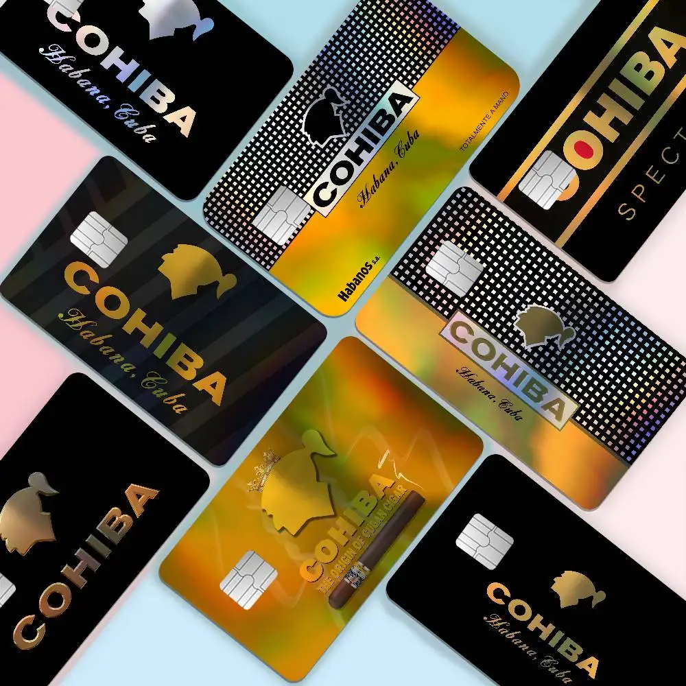 Pegatinas de Lujo para Tarjetas Bancarias con Diseño de Cigarrillos Cohiba, Brillantes y Reflectantes, Decoración DIY para Tarjetas