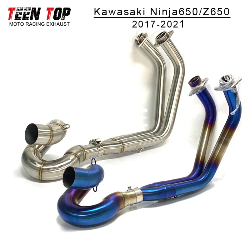 

Motorcycle Exhaust Front Link Pipe For Kawasaki Z650 Ninja650 Exhaust Pipe 2017-2021 51mm Motobike Escape Moto Tube