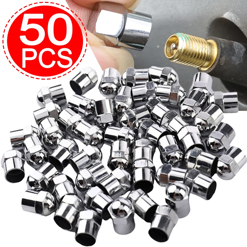 1-50pcs Car Tire Valve Stem Caps Hex Tyre Valve Stem Cover Universal for All Tire Valves Accessories Wheel Rim Tire Valve Caps