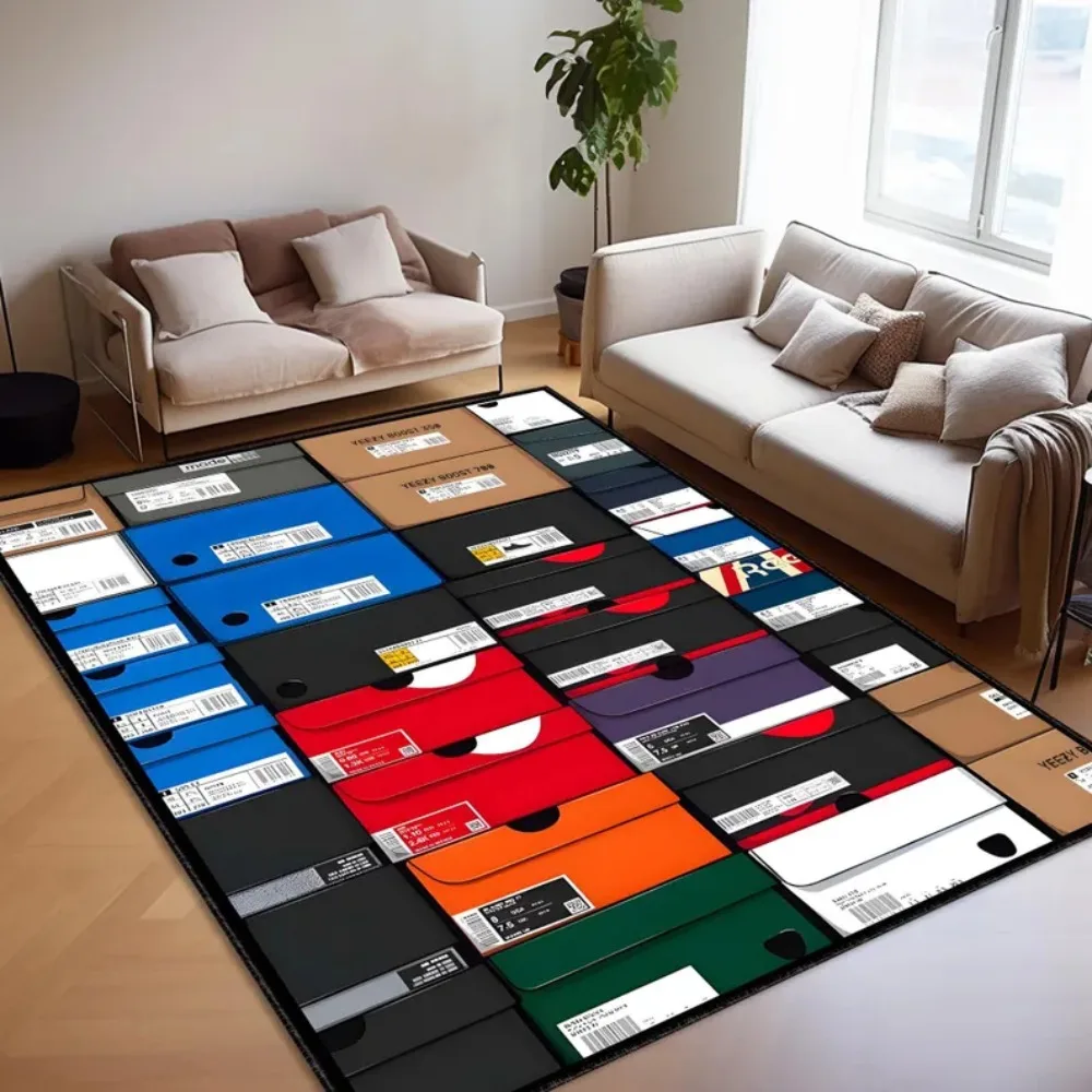 Alfombra cultural para zapatillas, ropa de calle urbana, tipografía, decoración del hogar con tono negro y rojo, alfombras para sala de estar y dormitorio