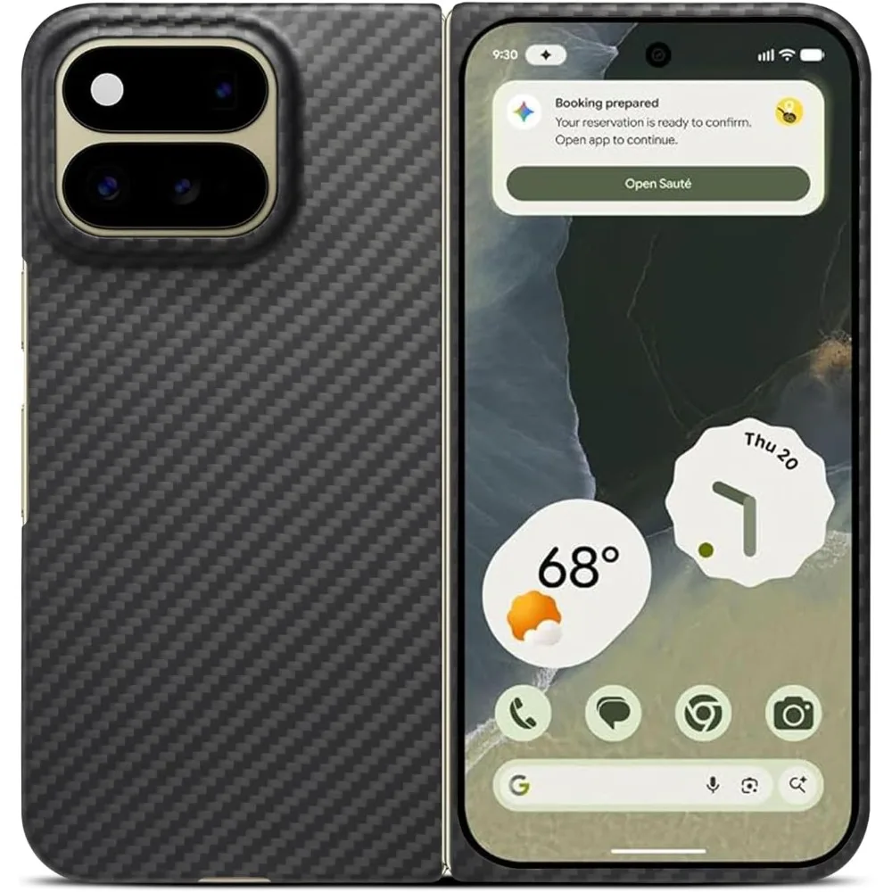 Ultra Slim 100% Real 600D Aramid Fiber Case for Google Pixel 11 Pro Fold Skin Feel Kevlar Carbon Fiber Shockproof Protect Cover
