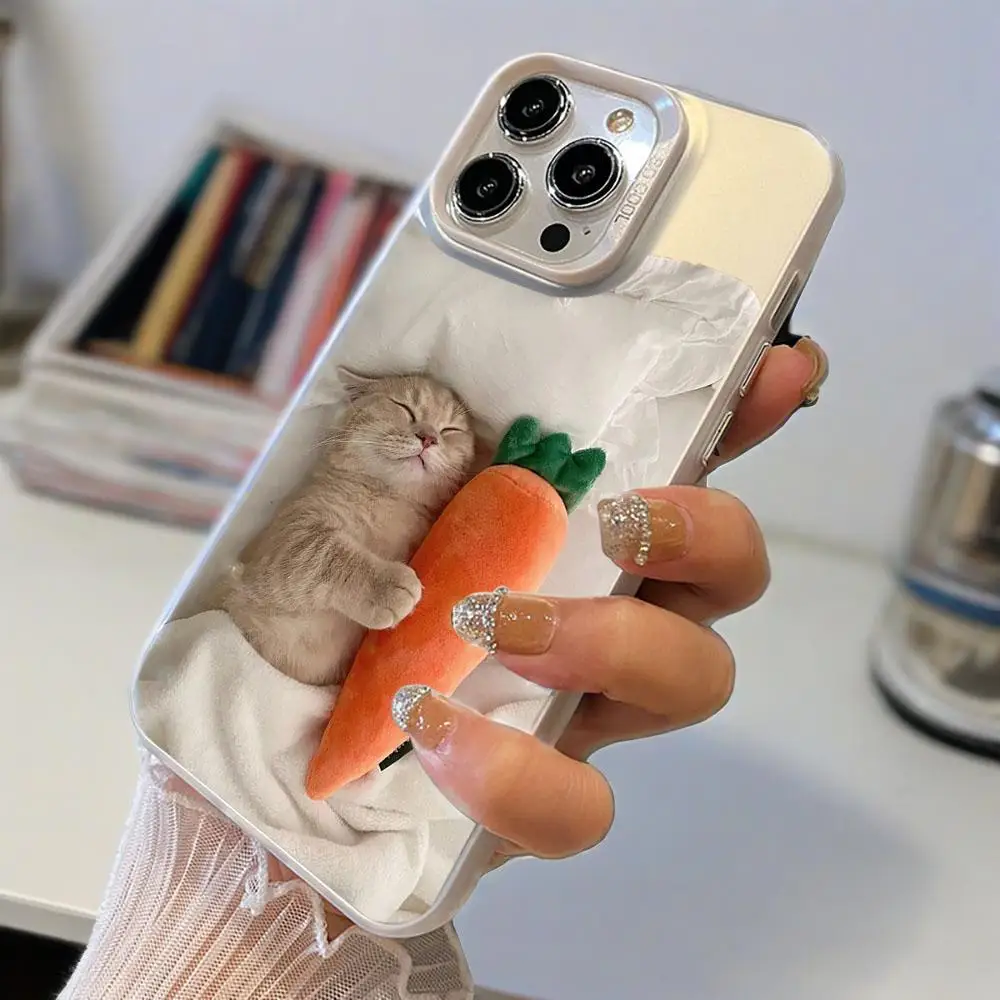 

Cat and carrot pattern Phone Case For iPhone 16 15 14 13 12 11 Pro Max X XS XR 7 8 Plus 15 16 14 13 Pro Anti fall and shockproof