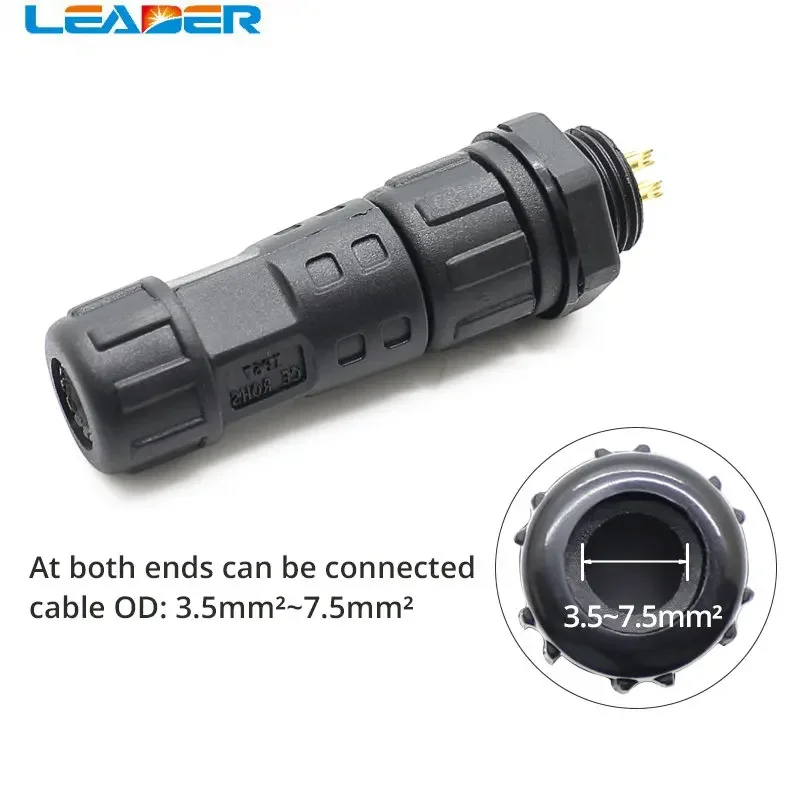 

LEADER SOLAR 50 Pair A Lot M12 Waterproof Electrical Connectors Wire To Female Panel Field Assembly 2,3,4,5Pin for Choose