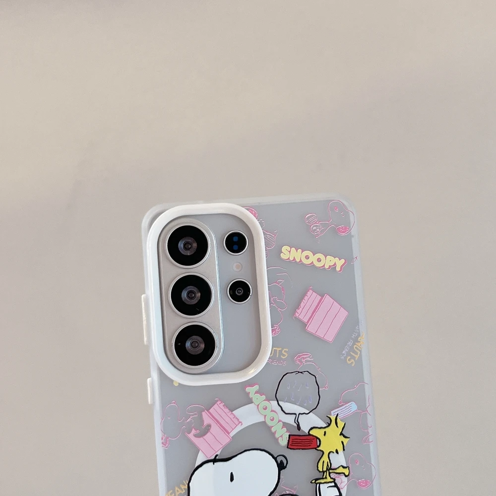 Cute Peanut Snoopy Charlie Brown Magnetic Magsafe Wireless Charge Phone Case For Samsung Galaxy S26 25 24 23 Ultra Puls Cover view 6
