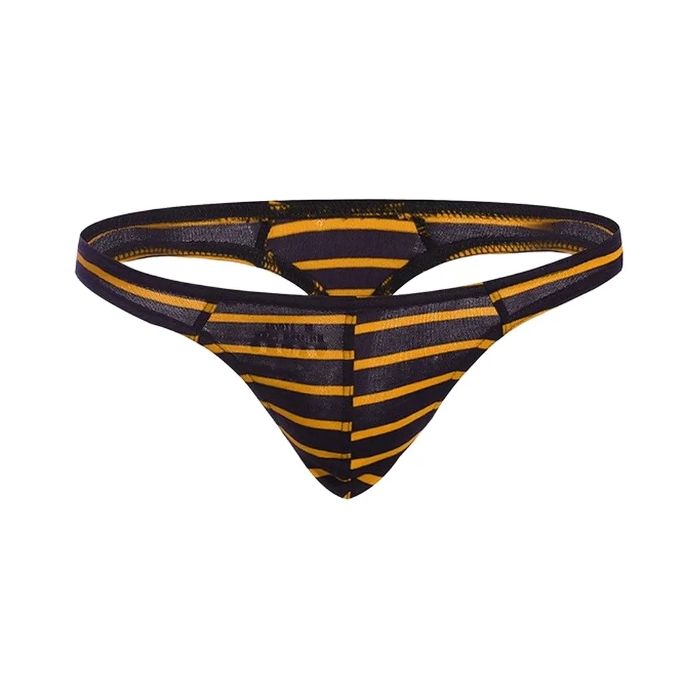 Modal Men Thongs And G Strings Underwear Men Striped Thong Jockstrap Hombre Breathable Men's Sexy Lingerie T-back