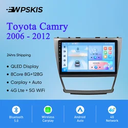 10.1'' Android 14.0 For Toyota Camry 2006 - 2012 Car DVD Player Auto GPS Navi Radio Stereo Video Audio HU Carplay 4G Lte WiFi