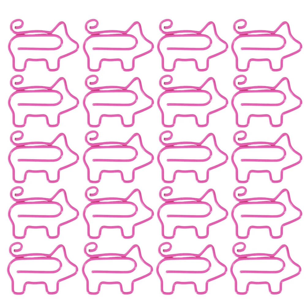 

40 Pcs Paper Clips Pig Paperclips Kawaii Stationery Magnetic Piggy Desk Accessories Pigs Office