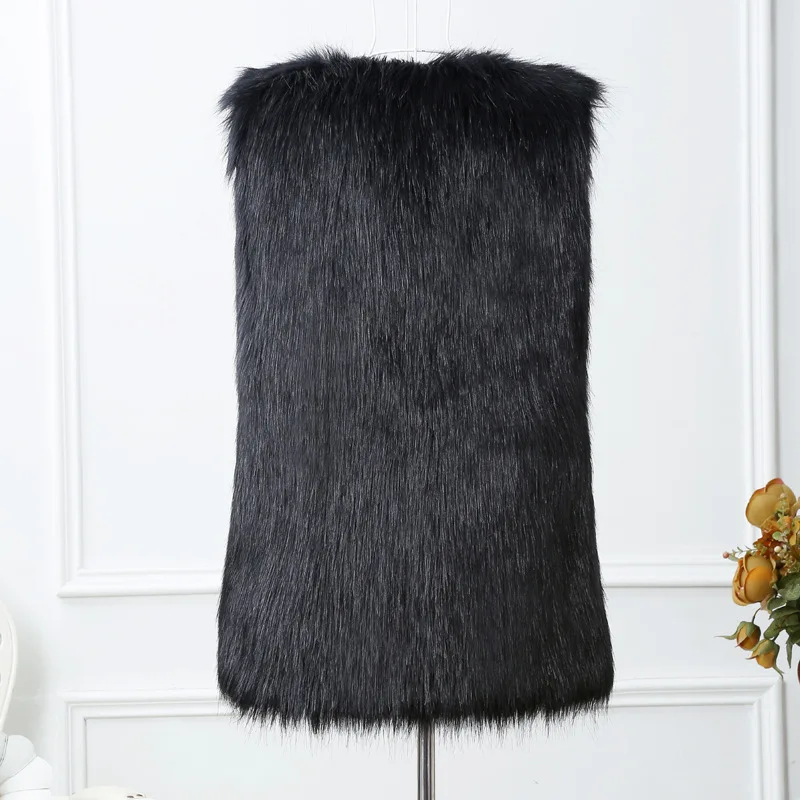Autumn and Winter New Fur Coat Vest, Slim-fitting Sleeveless Medium and Long Wool Imitation Fur Coat Women's Clothing