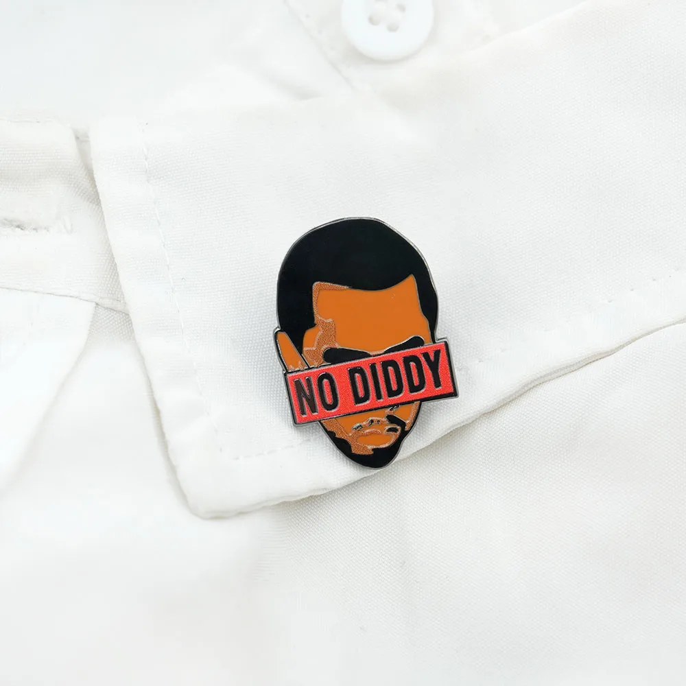 No Diddy Emaille-Pin Rap Hip-Hop Rapper Abzeichen Lustige Statement-Broschen für Rucksäcke Kleidung Schmuck Geschenk für Musikfans Accessoires – Detail 9