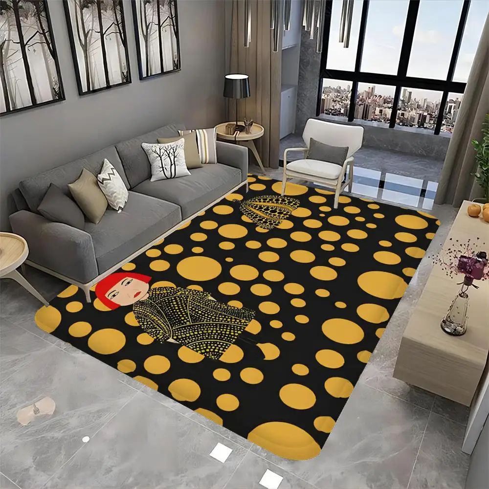 Yellow Dots Yayoi Kusama Floor Mat Bathroom Mat Kids Room Bedroom Decoration Balcony Anti-Slip Doormat Living Room Welcome Rug