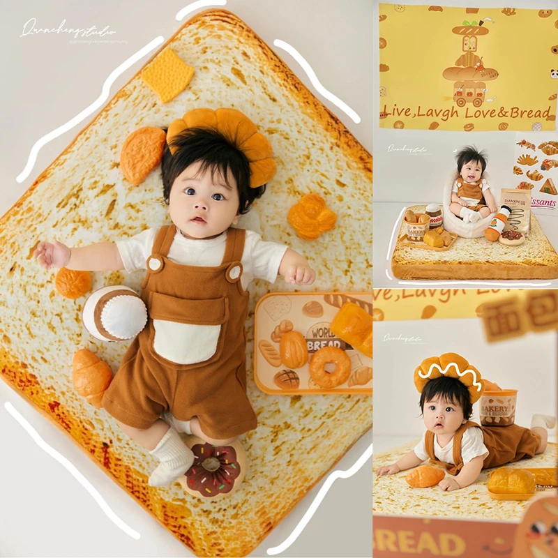 

New Baby Photography Outfits for Hundred Day Baby Photo Sessions Bakery Themed Infant Studio Clothing 아기 코스프레