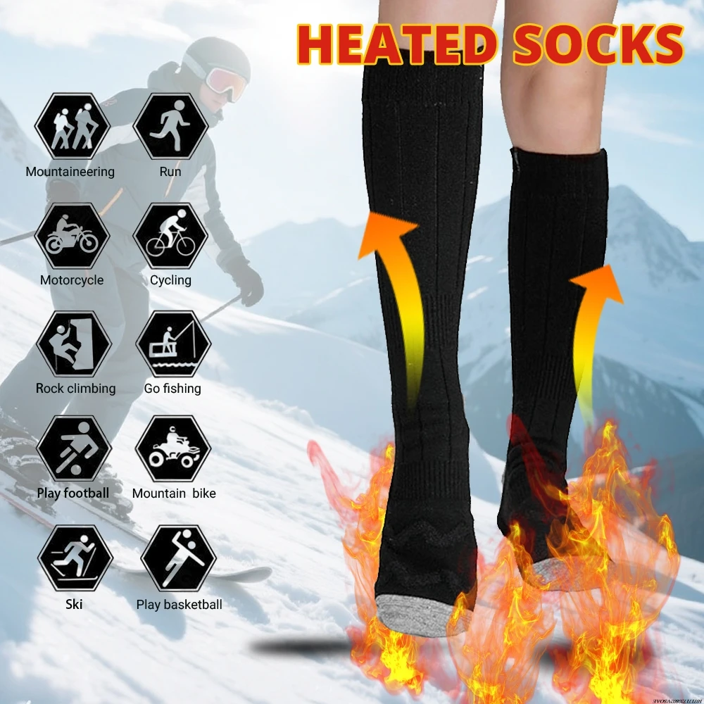 

﻿Winter Heated Socks 3 Modes Winter Thermal Socks USB Rechargeable Outdoor Skiing Foot Warmer Heating Socks Ski Heated Boots